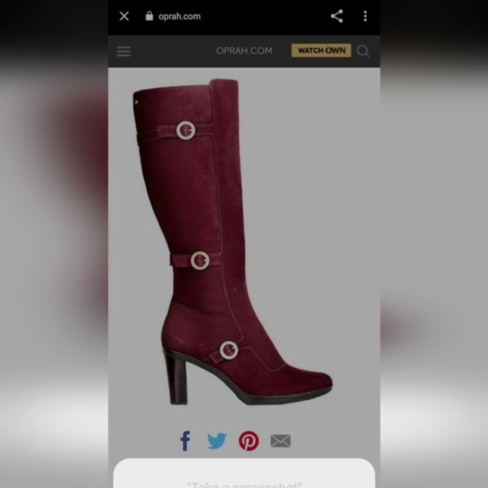 Rockport Eberhart Blvd Berry Burnished Suede Tall Boots, Size 6.5M, NEW!